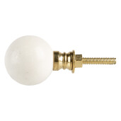 Buton mobilier ceramica alba Ø 3x3 cm / S4 cm