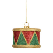 Set 2 ornamente brad Craciun Tobe polirasina multicolora Ø 7x5 cm