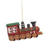 Set 2 ornamente brad Craciun Trenulet polirasina multicolora 12x4x7 cm