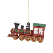 Set 2 ornamente brad Craciun Trenulet polirasina multicolora 12x4x7 cm