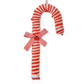 Set 3 ornamente brad Acadele plastic rosu alb 10x3x26 cm