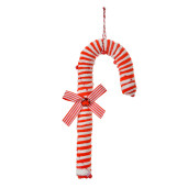 Set 3 ornamente brad Acadele plastic rosu alb 10x3x26 cm