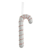 Set 6 ornamente brad Acadele plastic alb rosu 8x3x17 cm