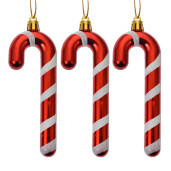 Set 3 ornamente brad Acadele plastic multicolor 4x1x13 cm