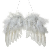 Ornament brad Aripi Inger pene albe 20x1x16 cm