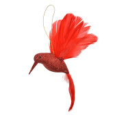 Ornament brad Craciun Pasare rosie  22x5x15 cm