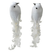 Set 2 ornamente brad Pasari albe 19x9x10 cm