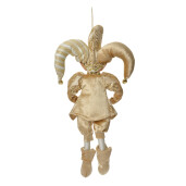 Figurina Elf textil auriu bej 14x10x38 cm