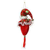 Figurina Mos Craciun textil 8x8x35 cm