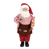 Figurina Mos Craciun textil multicolor 22x19x45 cm