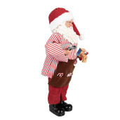 Figurina Mos Craciun textil multicolor 22x19x45 cm