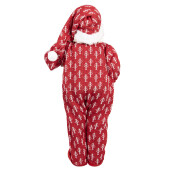 Figurina Mos Craciun in pijama textil multicolor 22x19x45 cm