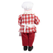 Figurina Mos Craciun Bucatar textil multicolor 22x19x45 cm