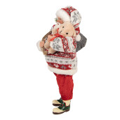 Figurina Mos Craciun textil 13x10x28 cm