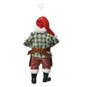 Figurina Mos Craciun textil multicolor polirasina 9x6x17 cm