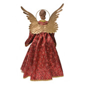 Figurina Inger textil rosu auriu 26x15x44 cm