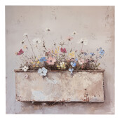 Tablou canvas multicolor Flowers 36x3x36 cm