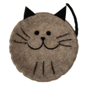 Tava decorativa Pisicuta textil maro 18x18x6 cm