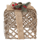 Set 3 decoratiuni Craciun metal cu leduri (3) 25x25x30 / 20x20x24 / 15x15x17 cm