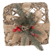 Set 3 decoratiuni Craciun metal cu leduri (3) 25x25x30 / 20x20x24 / 15x15x17 cm