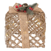 Set 3 decoratiuni Craciun metal cu leduri (3) 25x25x30 / 20x20x24 / 15x15x17 cm