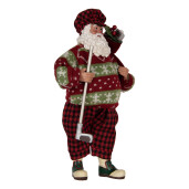 Figurina Mos Craciun textil multicolor 16x11x28 cm