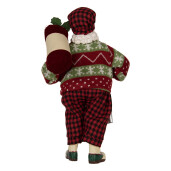 Figurina Mos Craciun textil multicolor 16x11x28 cm
