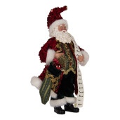 Figurina Mos Craciun textil multicolor 16x8x28 cm