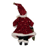 Figurina Mos Craciun textil multicolor 16x8x28 cm
