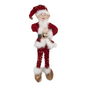 Figurina Elf textil multicolor 17x12x52 cm