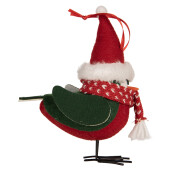 Figurina Pasare textil multicolor 11x7x12 cm