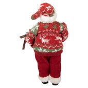 Figurina Mos Craciun textil multicolor 16x11x27 cm