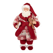 Figurina Mos Craciun textil multicolor 15x11x28 cm
