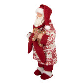 Figurina Mos Craciun textil multicolor 15x11x28 cm