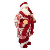 Figurina Mos Craciun textil multicolor 15x11x28 cm