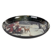 Bol Craciun metal multicolor Ø 28x3 cm