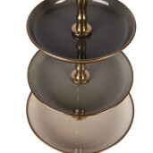 Platou supraetajat otel gri auriu Ø 18x35 cm