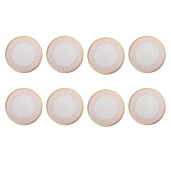 Set 8 suporturi pahare plastic alb roz  (8) Ø 10x4 cm
