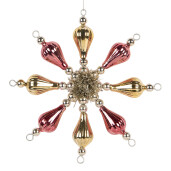 Ornament brad Craciun sticla multicolora 16x3x16 cm
