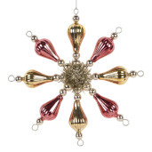 Ornament brad Craciun sticla multicolora 16x3x16 cm