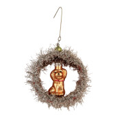 Ornament brad Craciun sticla multicolora beteala  8x4x9 cm