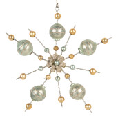 Ornament brad Craciun sticla multicolora  17x3x17 cm
