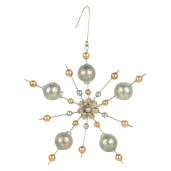 Ornament brad Craciun sticla multicolora  17x3x17 cm