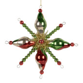 Ornament brad Craciun sticla multicolora II 17x3x17 cm