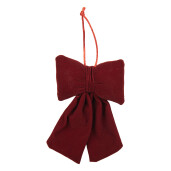 Ornament brad Craciun Fundita textil rosu 10x4x16 cm