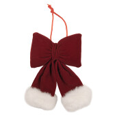 Ornament brad Craciun Fundita textil rosu alb 10x4x16 cm