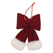 Ornament brad Craciun Fundita textil rosu alb 10x4x16 cm