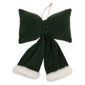 Fundita Craciun textil verde alb  20x7x25 cm