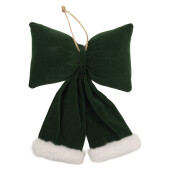 Fundita Craciun textil verde alb  20x7x25 cm