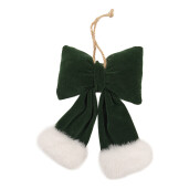 Ornament brad Craciun Fundita textil verde alb 10x4x16 cm